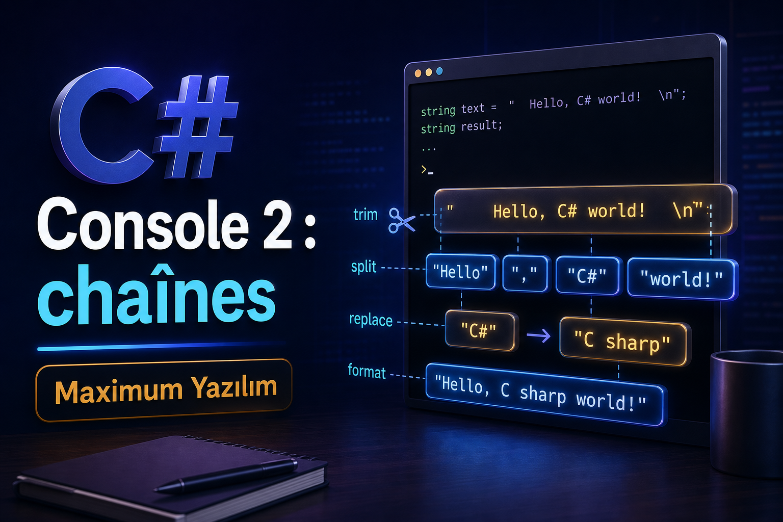 Exemples C# Console 2 : méthodes de chaînes